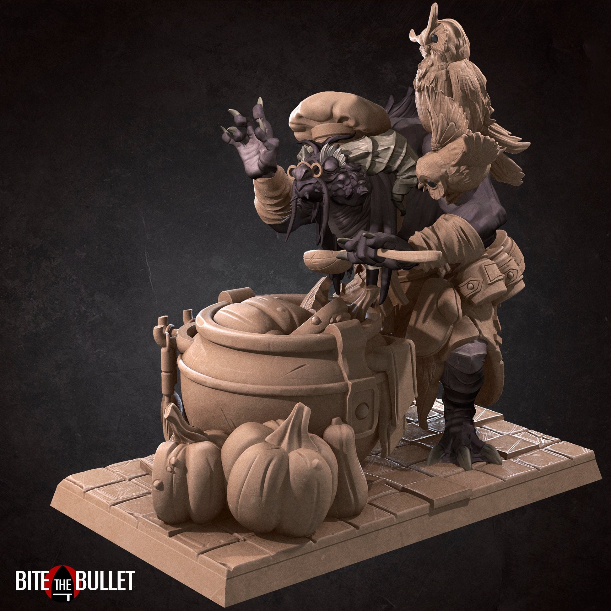 Dragonborn Cook Miniature | Tabletop RPG Miniature | Bite the Bullet | Roleplaying 3D Printed Fantasy Mini - 3DPrintDen