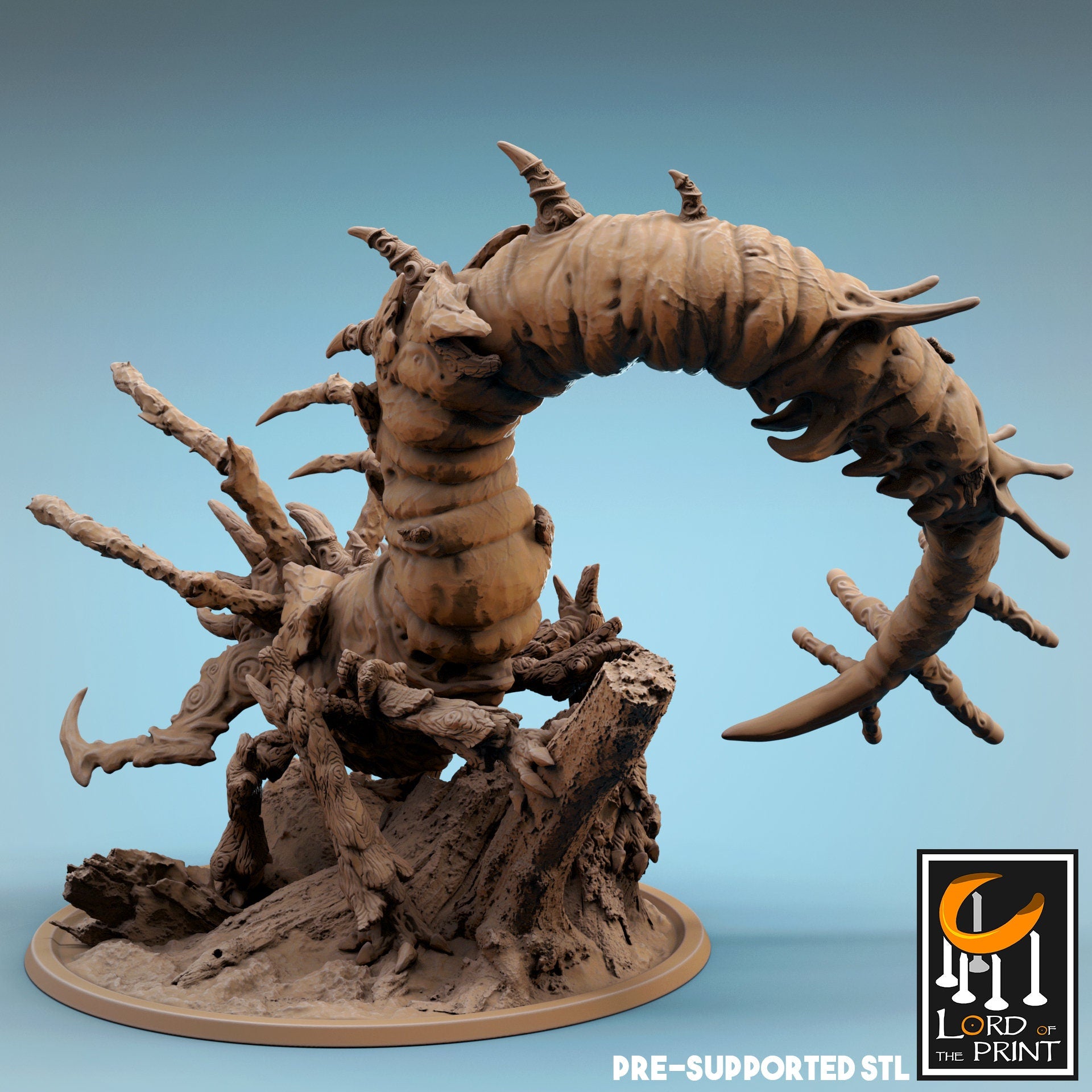 Insect Monster Miniature | Tabletop RPG Miniature | Rescale Miniature | Roleplaying 3D Printed Fantasy Mini - 3DPrintDen