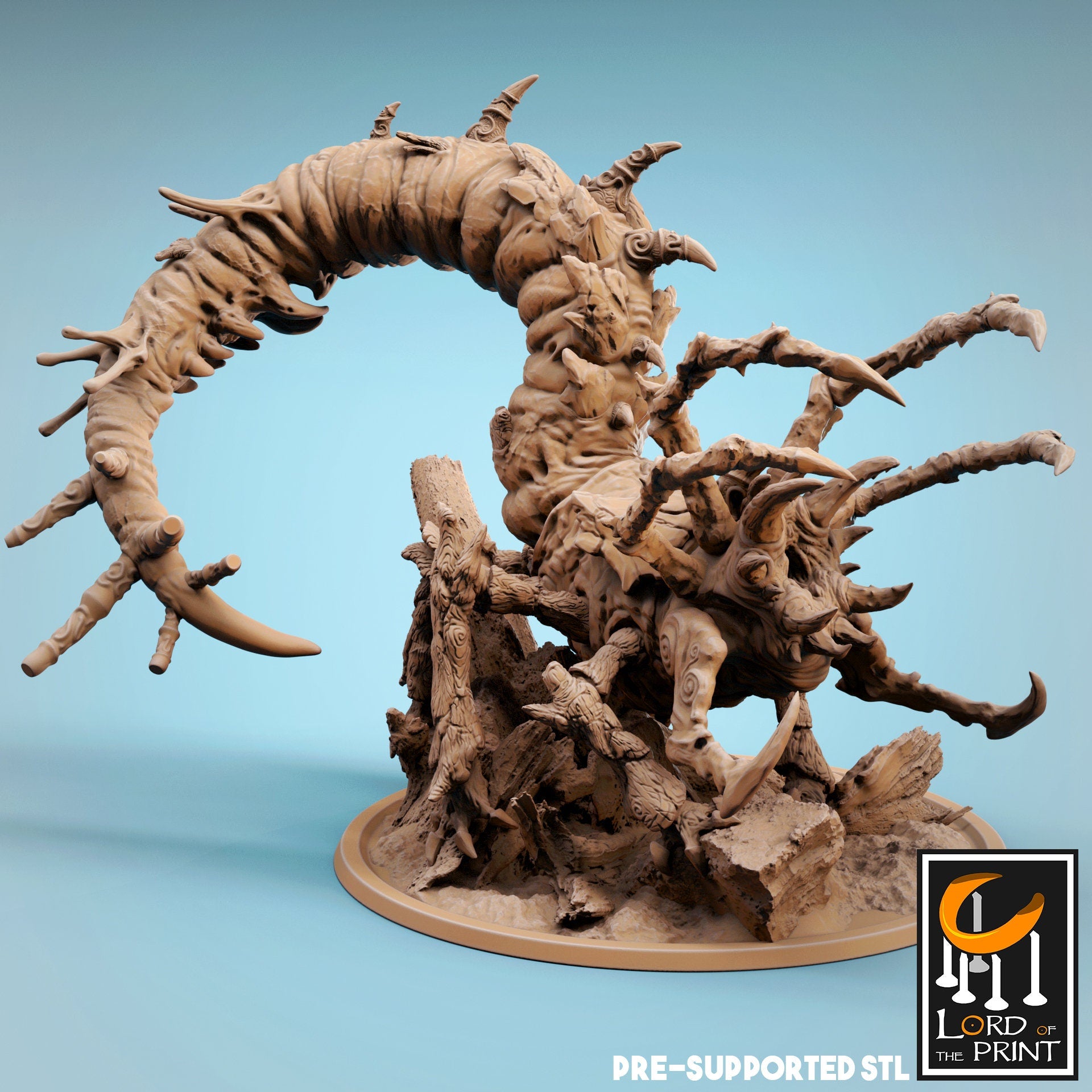 Insect Monster Miniature | Tabletop RPG Miniature | Rescale Miniature | Roleplaying 3D Printed Fantasy Mini - 3DPrintDen