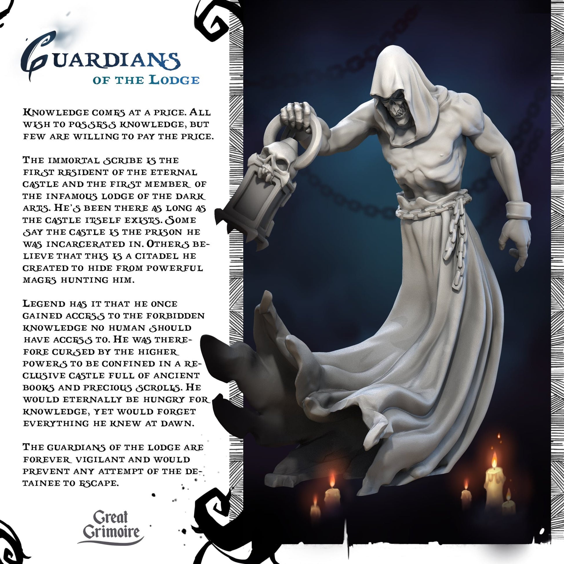 Undead Guardian Miniature | Tabletop RPG Miniature | Great Grimoire | Roleplaying 3D Printed Fantasy Mini - 3DPrintDen