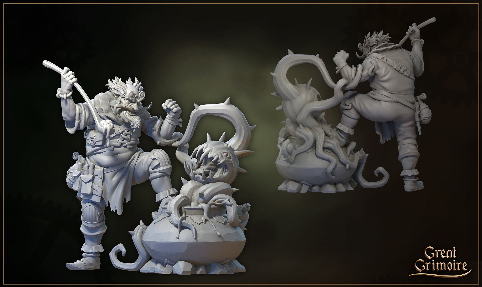 Professor Miniature | Tabletop RPG Miniature | Great Grimoire | Roleplaying 3D Printed Fantasy Mini - 3DPrintDen