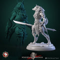 Female Werewolf Miniature | Tabletop RPG Miniature | White Werewolf Tavern | Roleplaying 3D Printed Fantasy Mini - 3DPrintDen