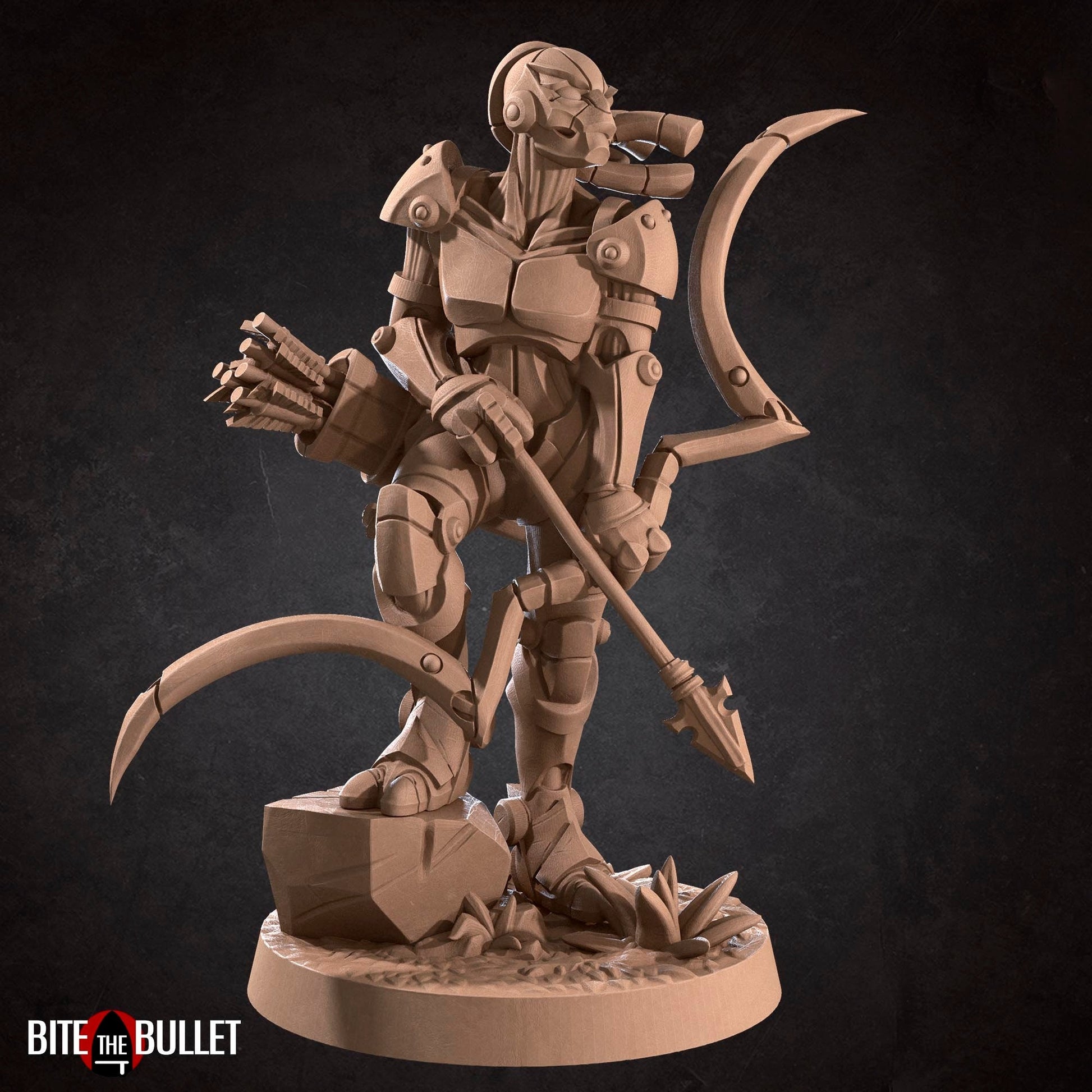 Warforged Ranger Miniature | Tabletop RPG Miniature | Bite the Bullet | Roleplaying 3D Printed Fantasy Mini - 3DPrintDen