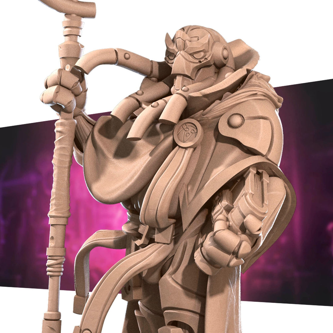 Warforged Warlock Miniature | Tabletop RPG Miniature | Bite the Bullet | Roleplaying 3D Printed Fantasy Mini - 3DPrintDen