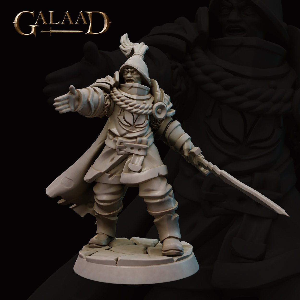 Commander Miniature | Tabletop RPG Miniature | Galaad Miniatures | Roleplaying 3D Printed Fantasy Mini - 3DPrintDen