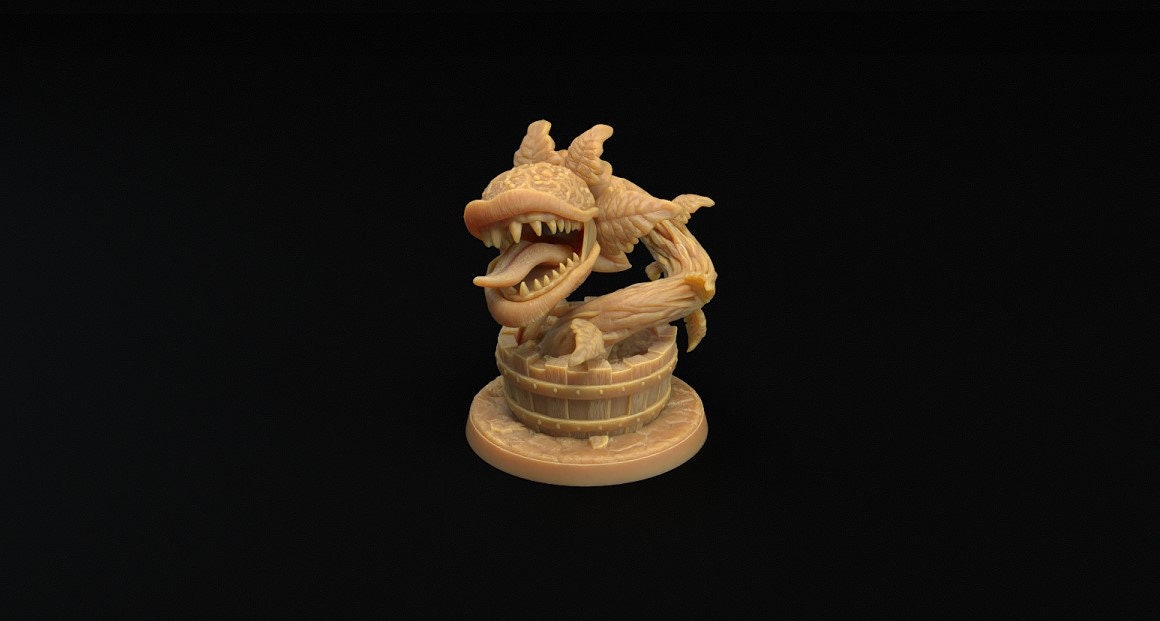 Carnivorous Plant Miniature | Tabletop RPG Miniature | Dragon Trappers Lodge | Roleplaying 3D Printed Fantasy Mini - 3DPrintDen