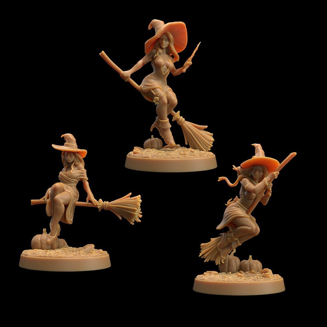 Witch Miniature | Tabletop RPG Miniature | Dragon Trappers Lodge | Roleplaying 3D Printed Fantasy Mini - 3DPrintDen