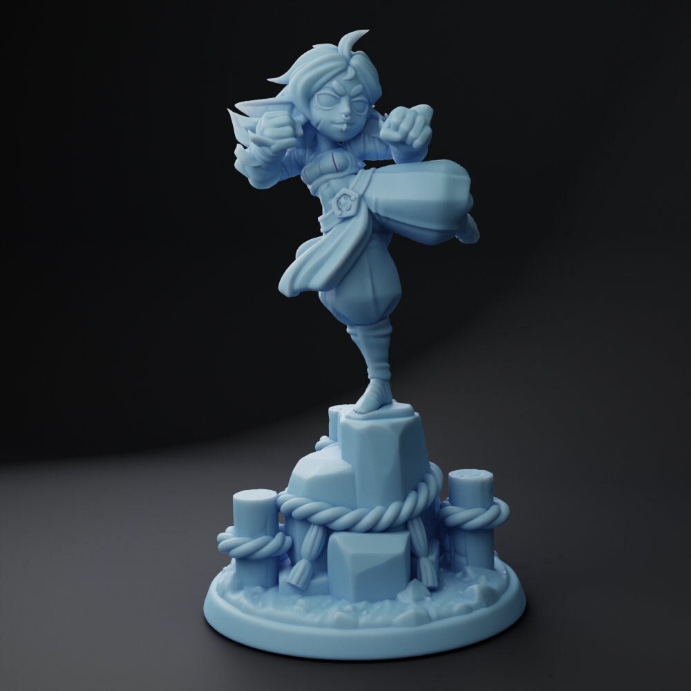 Female Goblin Monk Miniature, Mogu | Twin Goddess Miniatures | Tabletop RPG Miniature | Roleplaying 3D Printed Fantasy Mini - 3DPrintDen