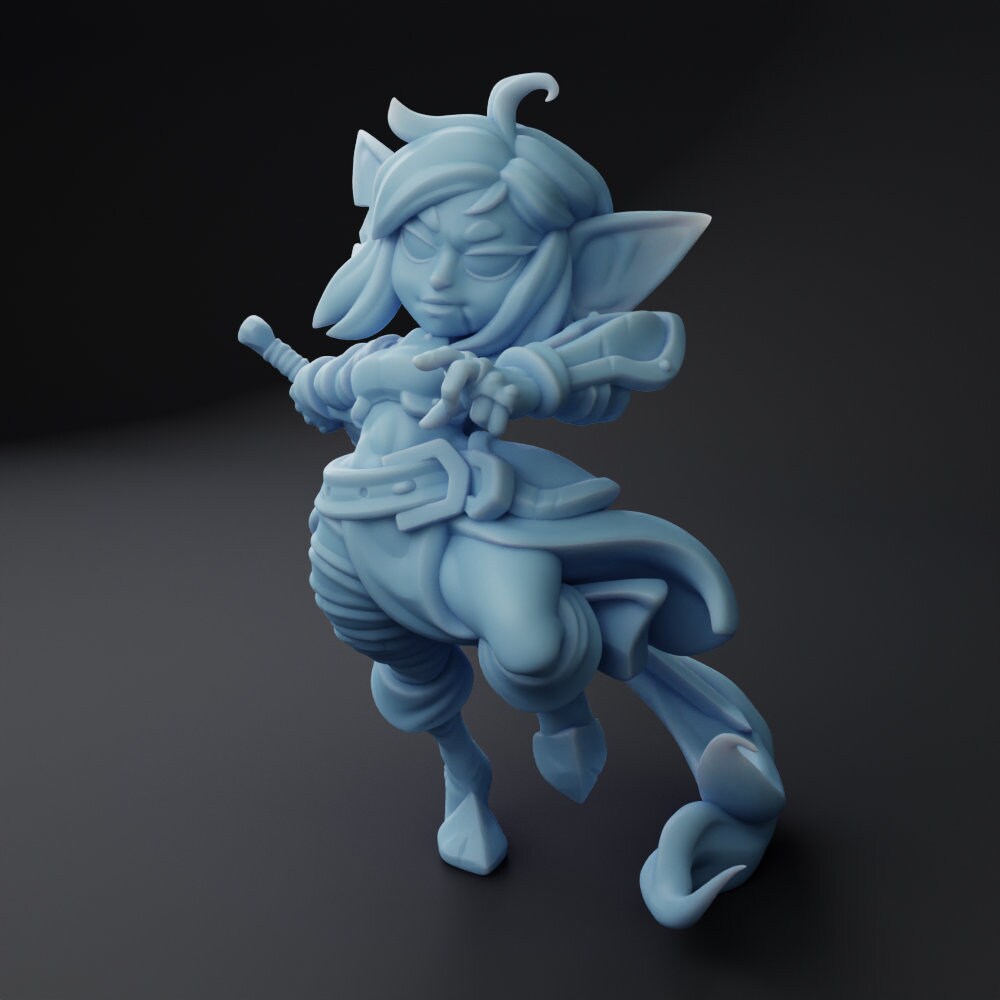 Female Goblin Hexblade Miniature, Pik | Twin Goddess Miniatures | Tabletop RPG Miniature | Roleplaying 3D Printed Fantasy Mini - 3DPrintDen