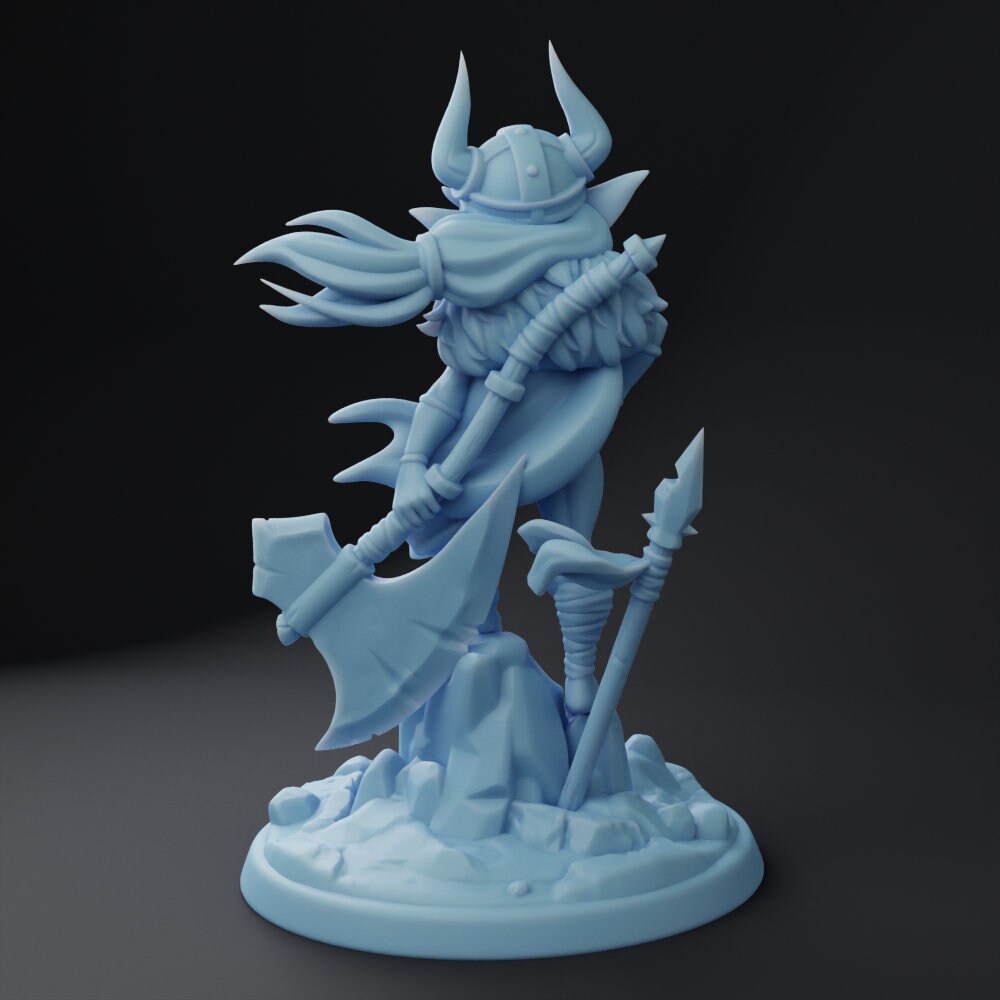 Female Goblin Barbarian Miniature | Twin Goddess Miniatures | Tabletop RPG Miniature | Roleplaying 3D Printed Fantasy Mini - 3DPrintDen