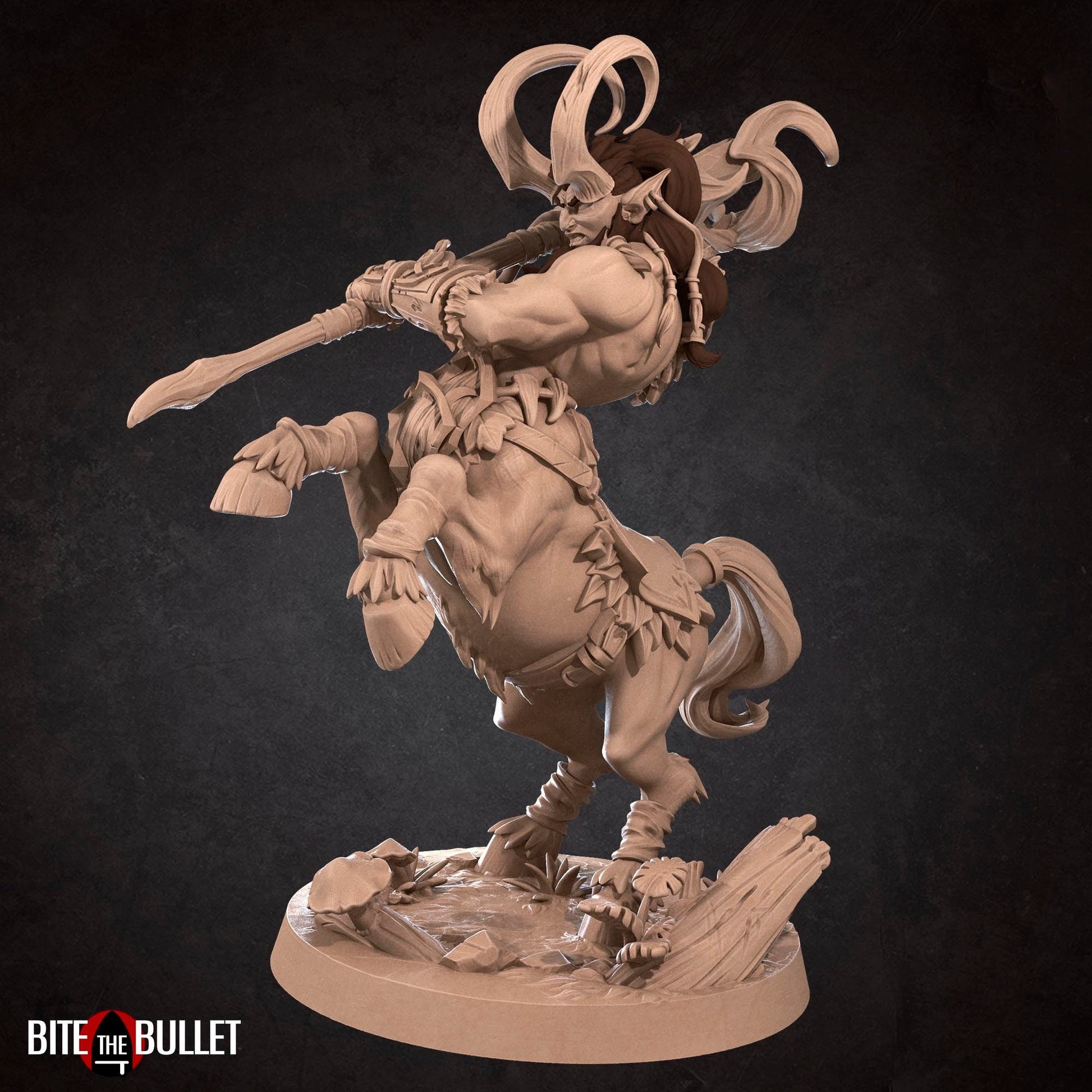 Centaur Druid Miniature | Tabletop RPG Miniature | Bite the Bullet | Roleplaying 3D Printed Fantasy Mini - 3DPrintDen