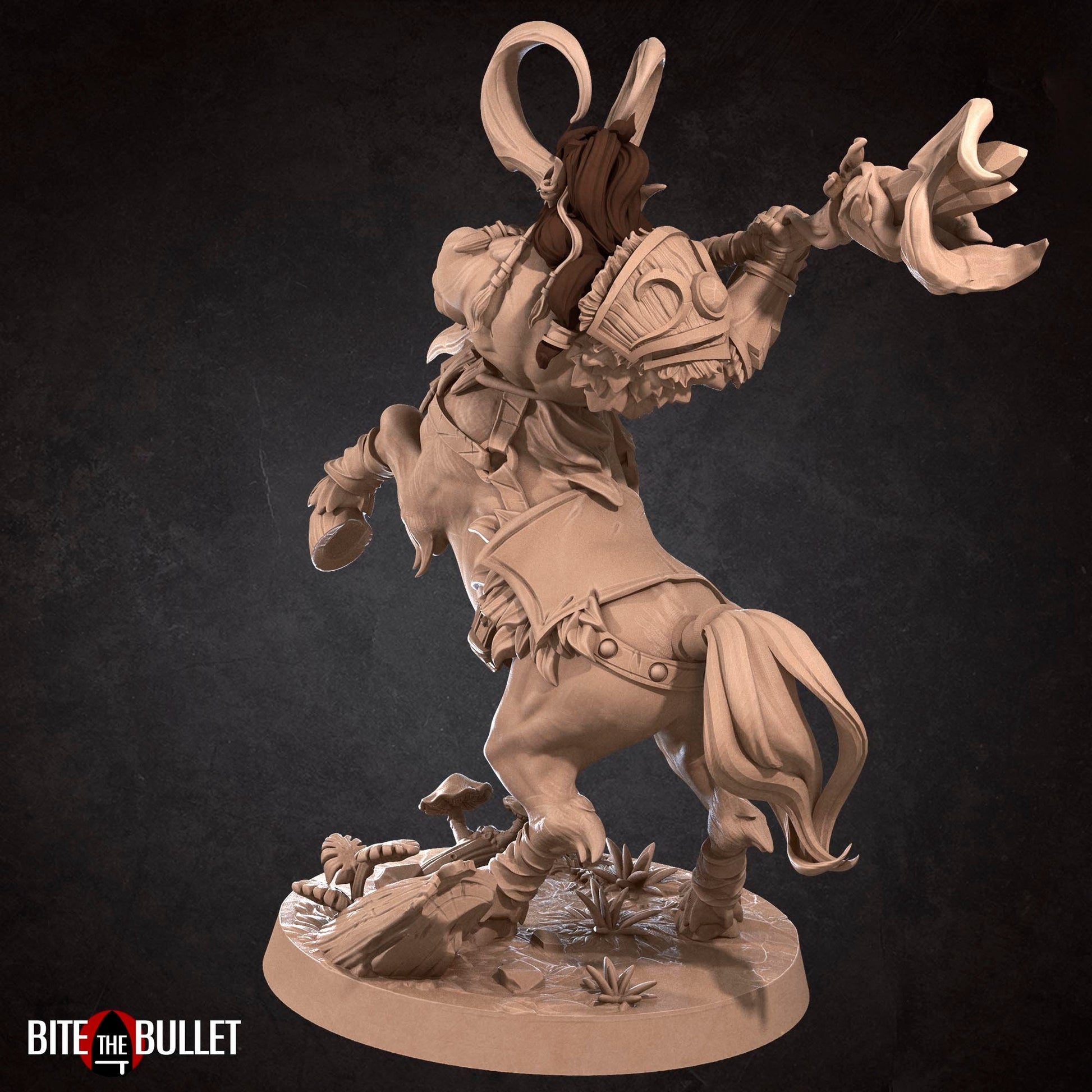 Centaur Druid Miniature | Tabletop RPG Miniature | Bite the Bullet | Roleplaying 3D Printed Fantasy Mini - 3DPrintDen