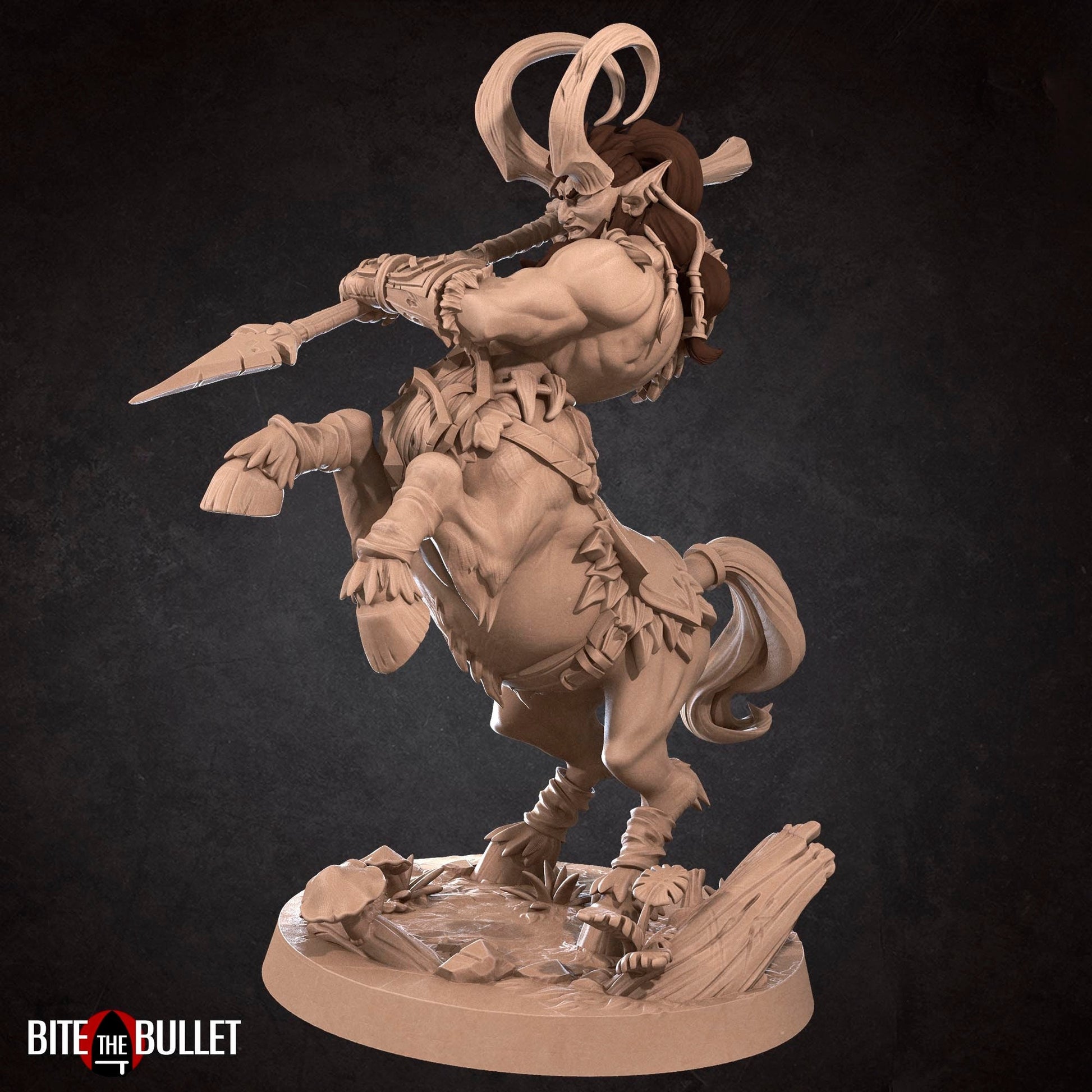 Centaur Druid Miniature | Tabletop RPG Miniature | Bite the Bullet | Roleplaying 3D Printed Fantasy Mini - 3DPrintDen