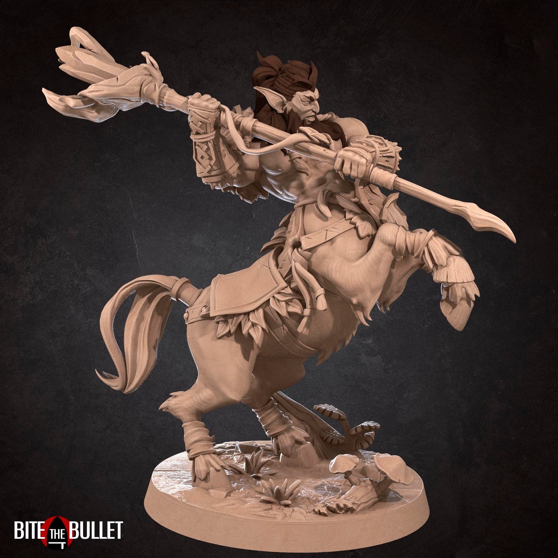 Centaur Druid Miniature | Tabletop RPG Miniature | Bite the Bullet | Roleplaying 3D Printed Fantasy Mini - 3DPrintDen