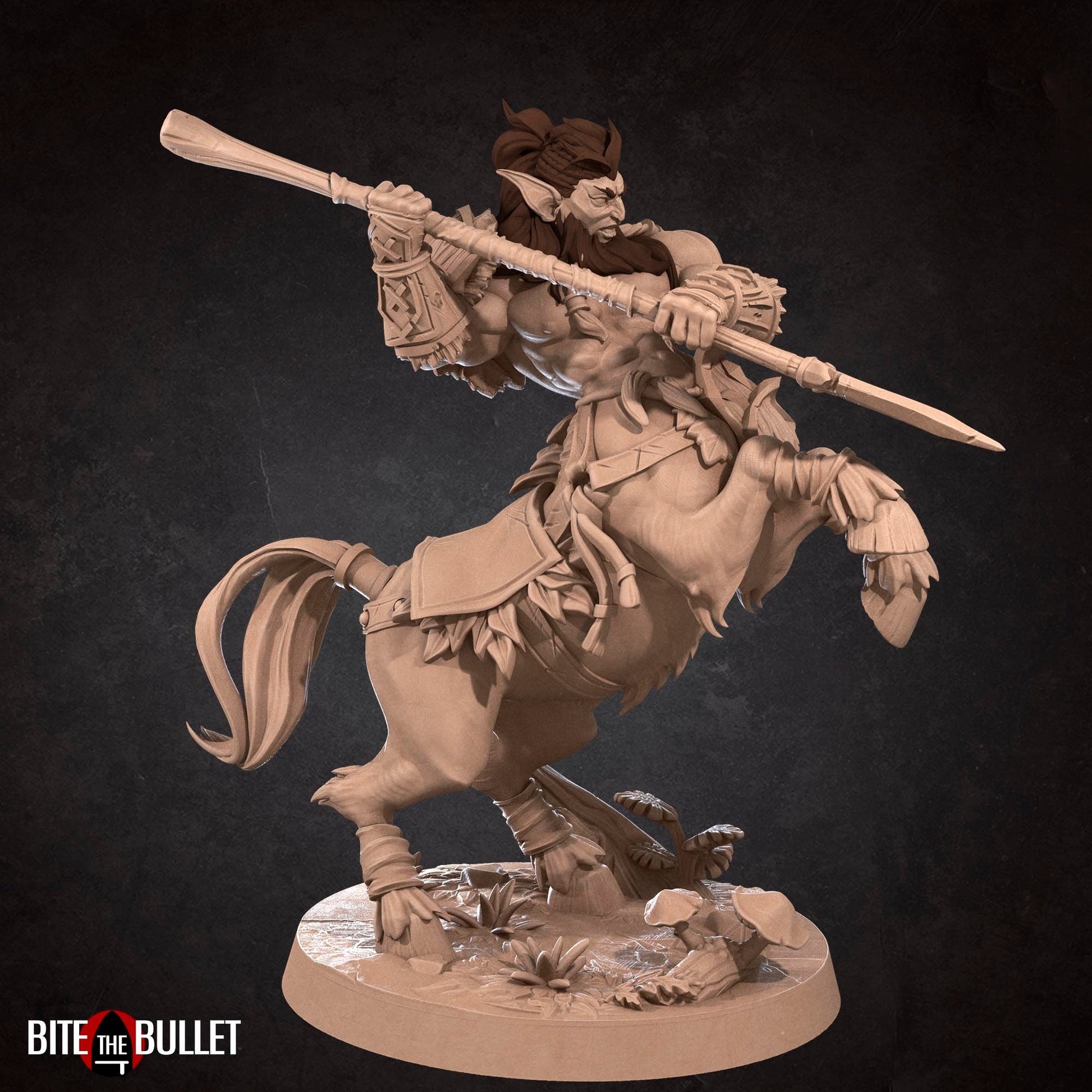 Centaur Druid Miniature | Tabletop RPG Miniature | Bite the Bullet | Roleplaying 3D Printed Fantasy Mini - 3DPrintDen