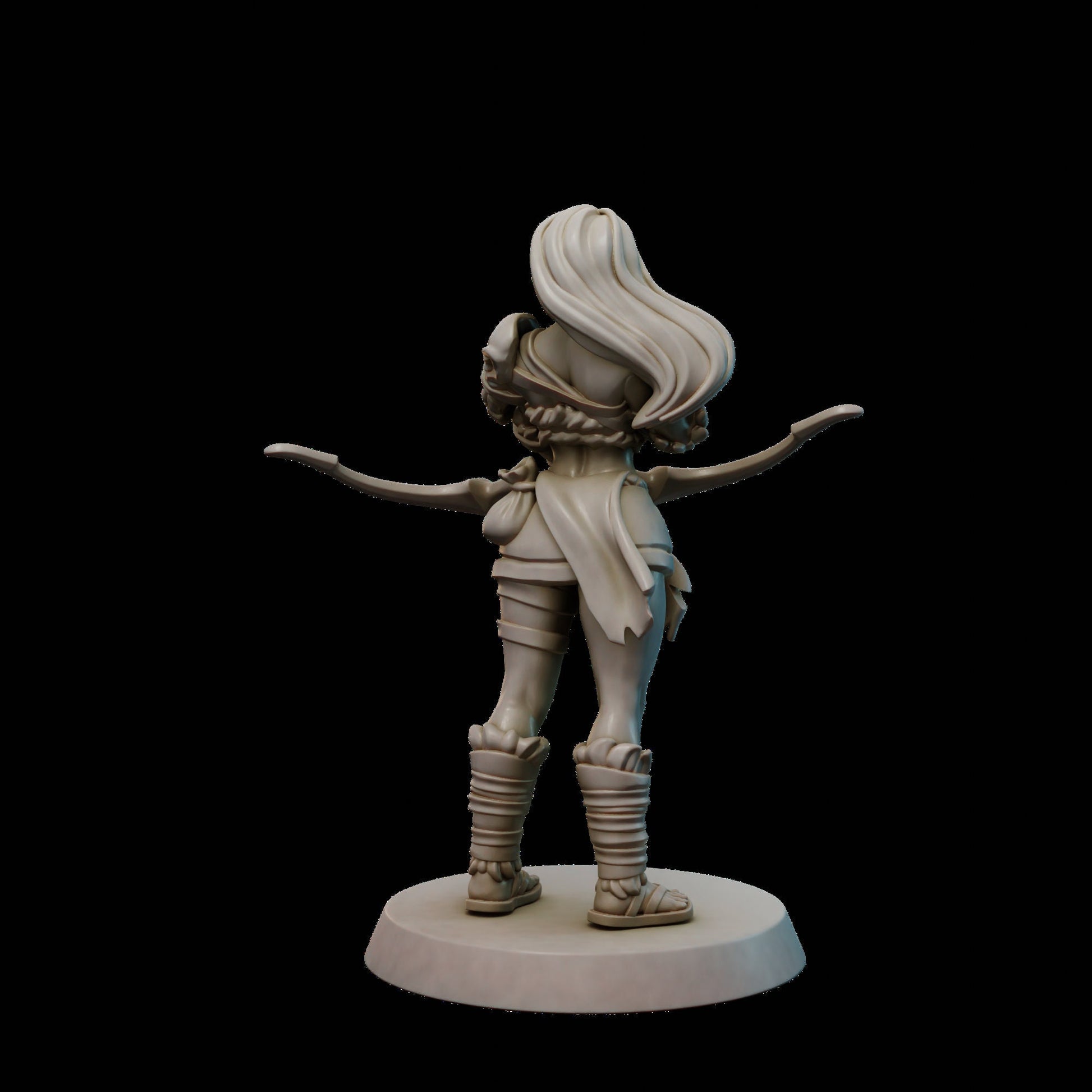 Female Amazon Ranger Miniature | Tabletop RPG Miniature | Galaad Miniatures | Roleplaying 3D Printed Fantasy Mini - 3DPrintDen