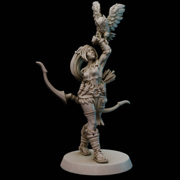 Female Amazon Ranger Miniature | Tabletop RPG Miniature | Galaad Miniatures | Roleplaying 3D Printed Fantasy Mini - 3DPrintDen