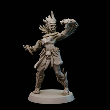 Female Amazon Shaman Miniature | Tabletop RPG Miniature | Galaad Miniatures | Roleplaying 3D Printed Fantasy Mini - 3DPrintDen