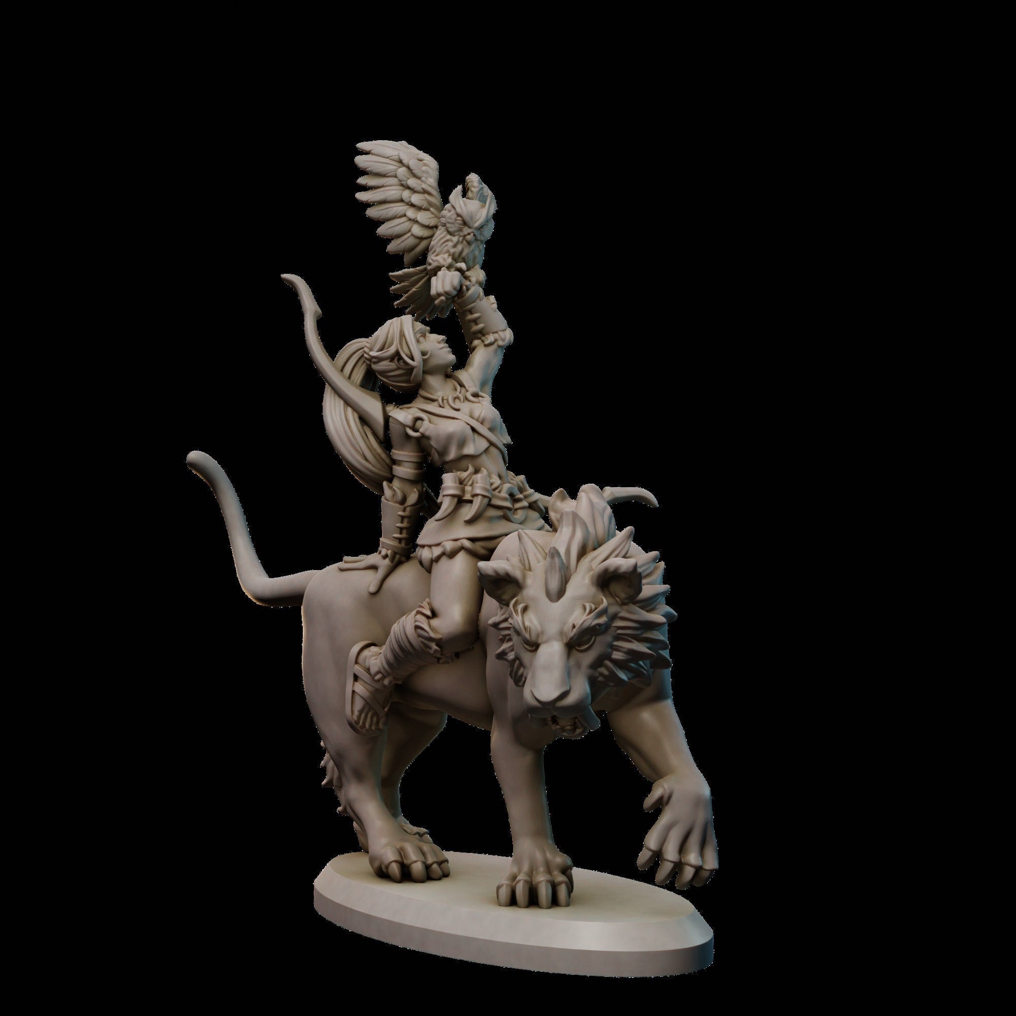 Female Amazon Rider Miniature | Tabletop RPG Miniature | Galaad Miniatures | Roleplaying 3D Printed Fantasy Mini - 3DPrintDen