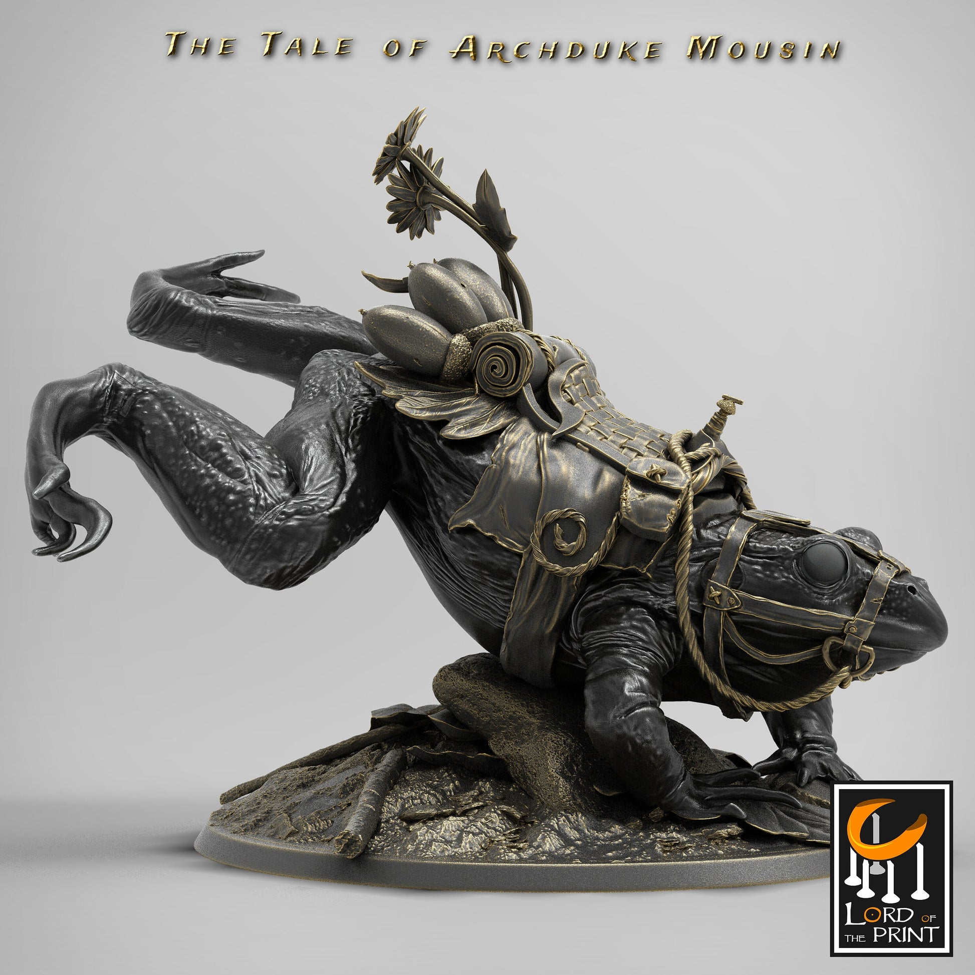 Frog Mount Mouse Rider Miniature | Tabletop RPG Miniature | Rescale Miniature | Roleplaying 3D Printed Fantasy Mini - 3DPrintDen