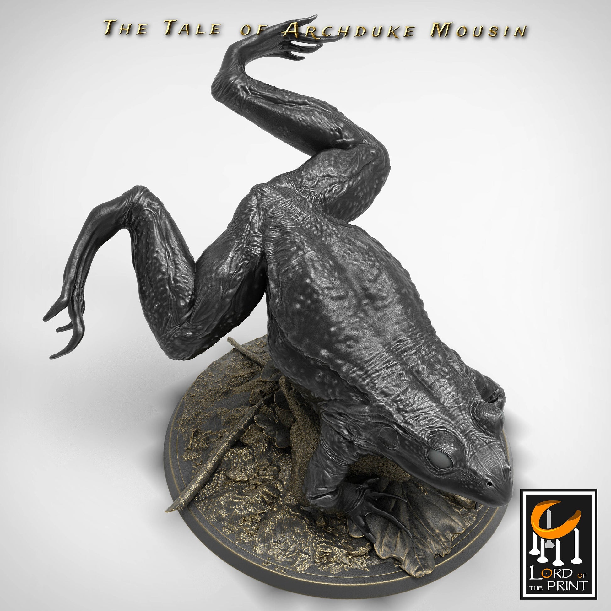 Frog Mount Mouse Rider Miniature | Tabletop RPG Miniature | Rescale Miniature | Roleplaying 3D Printed Fantasy Mini - 3DPrintDen