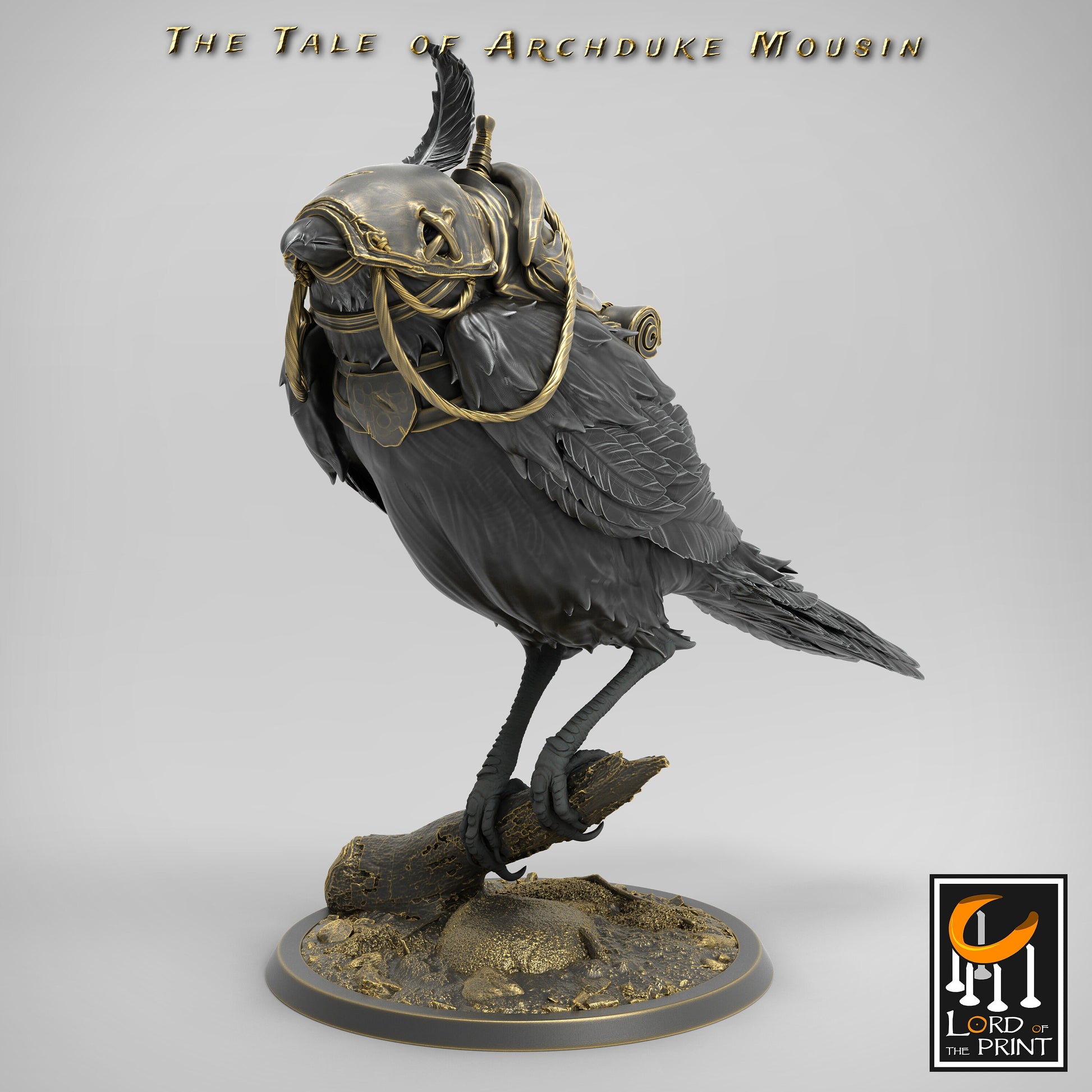 Magpie Mount Mouse Rider Miniature | Tabletop RPG Miniature | Rescale Miniature | Roleplaying 3D Printed Fantasy Mini - 3DPrintDen