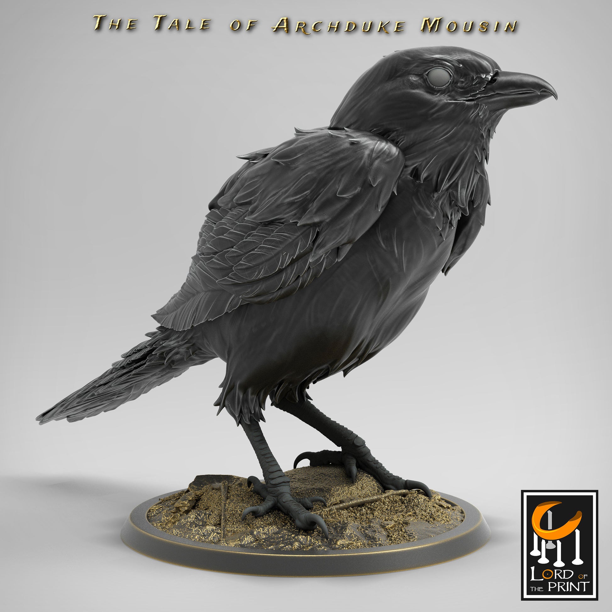 Magpie Mount Mouse Rider Miniature | Tabletop RPG Miniature | Rescale Miniature | Roleplaying 3D Printed Fantasy Mini - 3DPrintDen