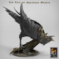 Raven Mount Mouse Rider Miniature | Tabletop RPG Miniature | Rescale Miniature | Roleplaying 3D Printed Fantasy Mini - 3DPrintDen