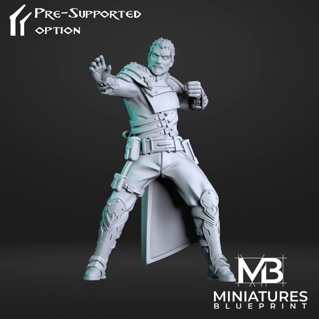 Battlemage Miniature, James | Tabletop RPG Miniature | Miniatures Blueprint | Roleplaying 3D Printed Fantasy Mini - 3DPrintDen