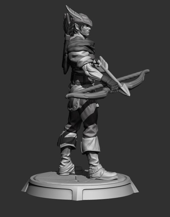 Elf Ranger Miniature | Dragun Studios | Tabletop RPG Miniature | Roleplaying 3D Printed Fantasy Mini - 3DPrintDen