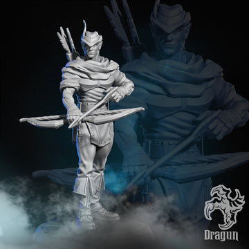 Elf Ranger Miniature | Dragun Studios | Tabletop RPG Miniature | Roleplaying 3D Printed Fantasy Mini - 3DPrintDen