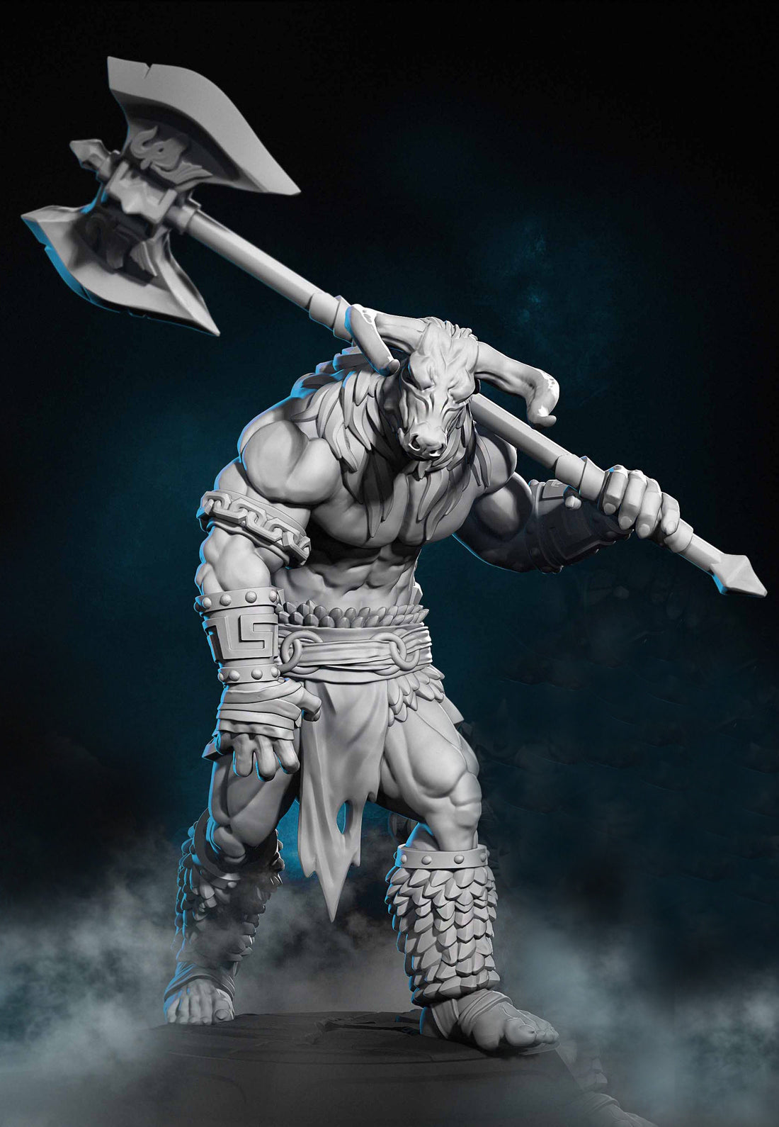 Minotaur Miniature | Dragun Studios | Tabletop RPG Miniature | Roleplaying 3D Printed Fantasy Mini - 3DPrintDen