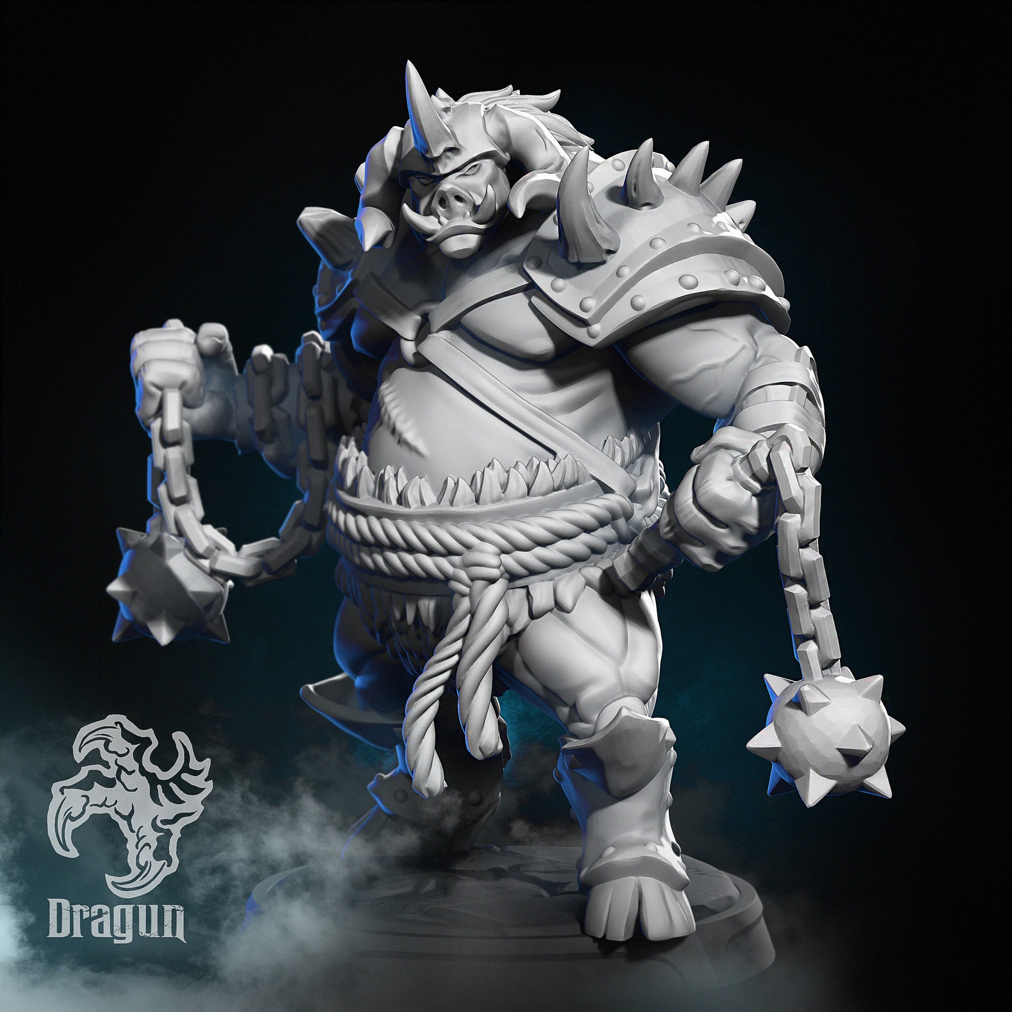 Orc Leader Miniature | Dragun Studios | Tabletop RPG Miniature | Roleplaying 3D Printed Fantasy Mini - 3DPrintDen