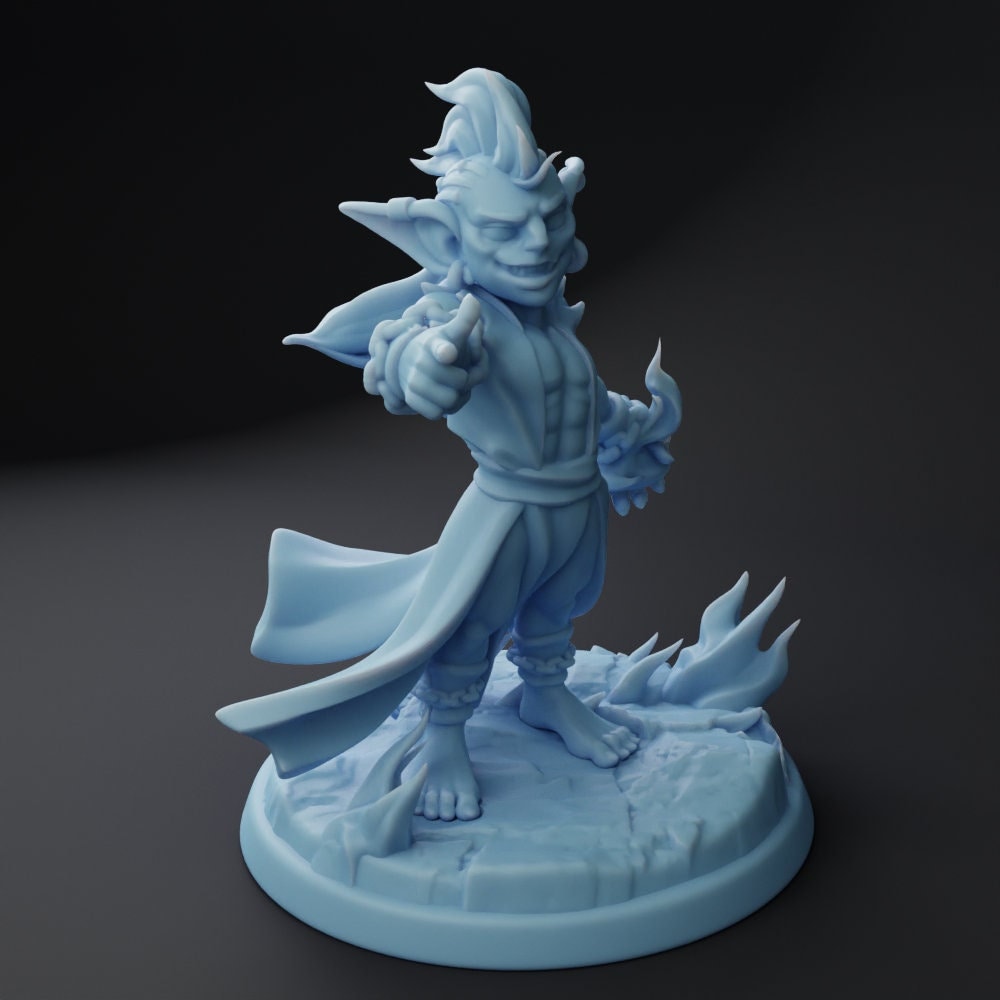 Goblin Sorcerer Miniature | Twin Goddess Miniatures | Tabletop RPG Miniature | Roleplaying 3D Printed Fantasy Mini - 3DPrintDen