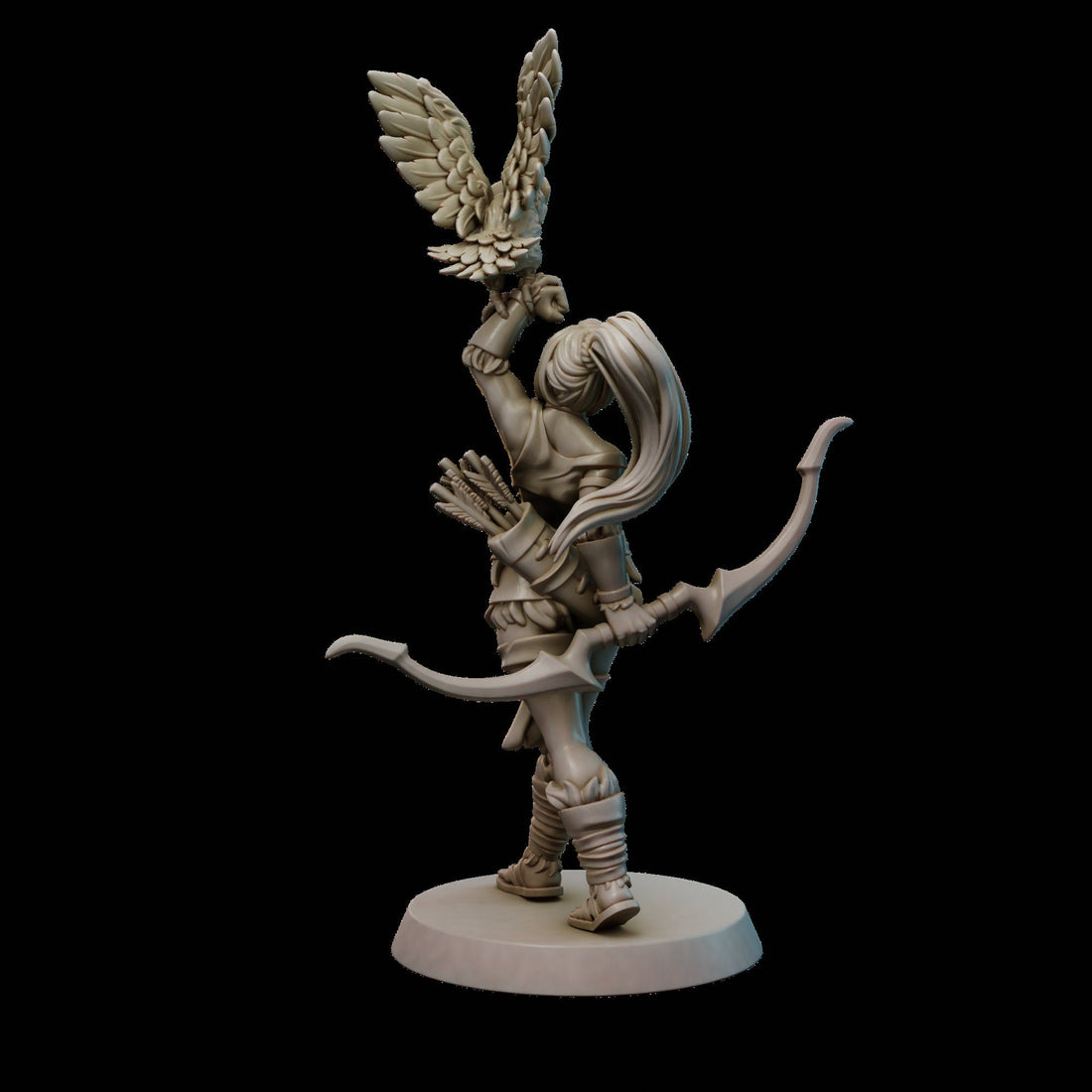 Female Amazon Ranger Miniature | Tabletop RPG Miniature | Galaad Miniatures | Roleplaying 3D Printed Fantasy Mini - 3DPrintDen