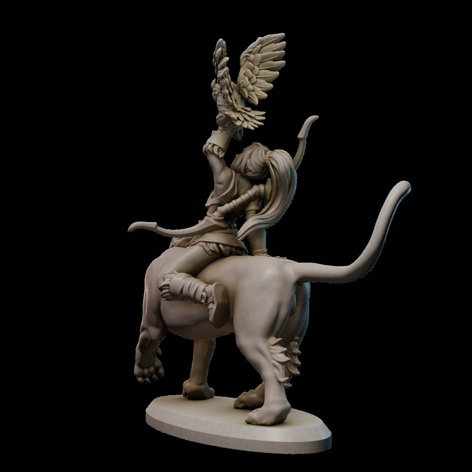 Female Amazon Rider Miniature | Tabletop RPG Miniature | Galaad Miniatures | Roleplaying 3D Printed Fantasy Mini - 3DPrintDen