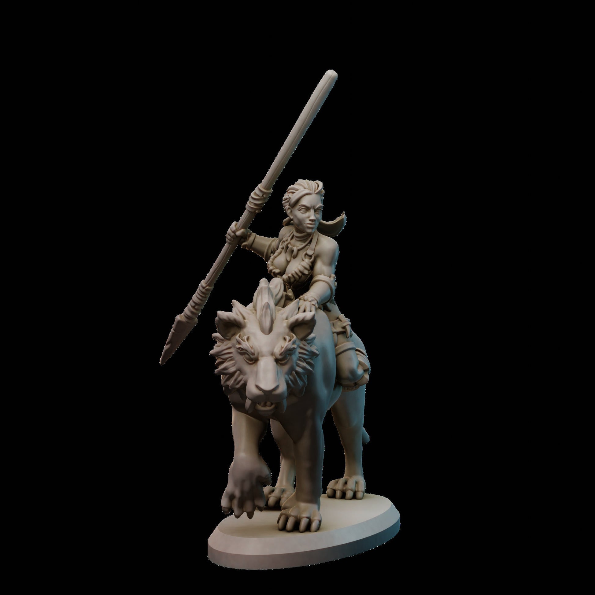 Female Amazon Rider Miniature | Tabletop RPG Miniature | Galaad Miniatures | Roleplaying 3D Printed Fantasy Mini - 3DPrintDen