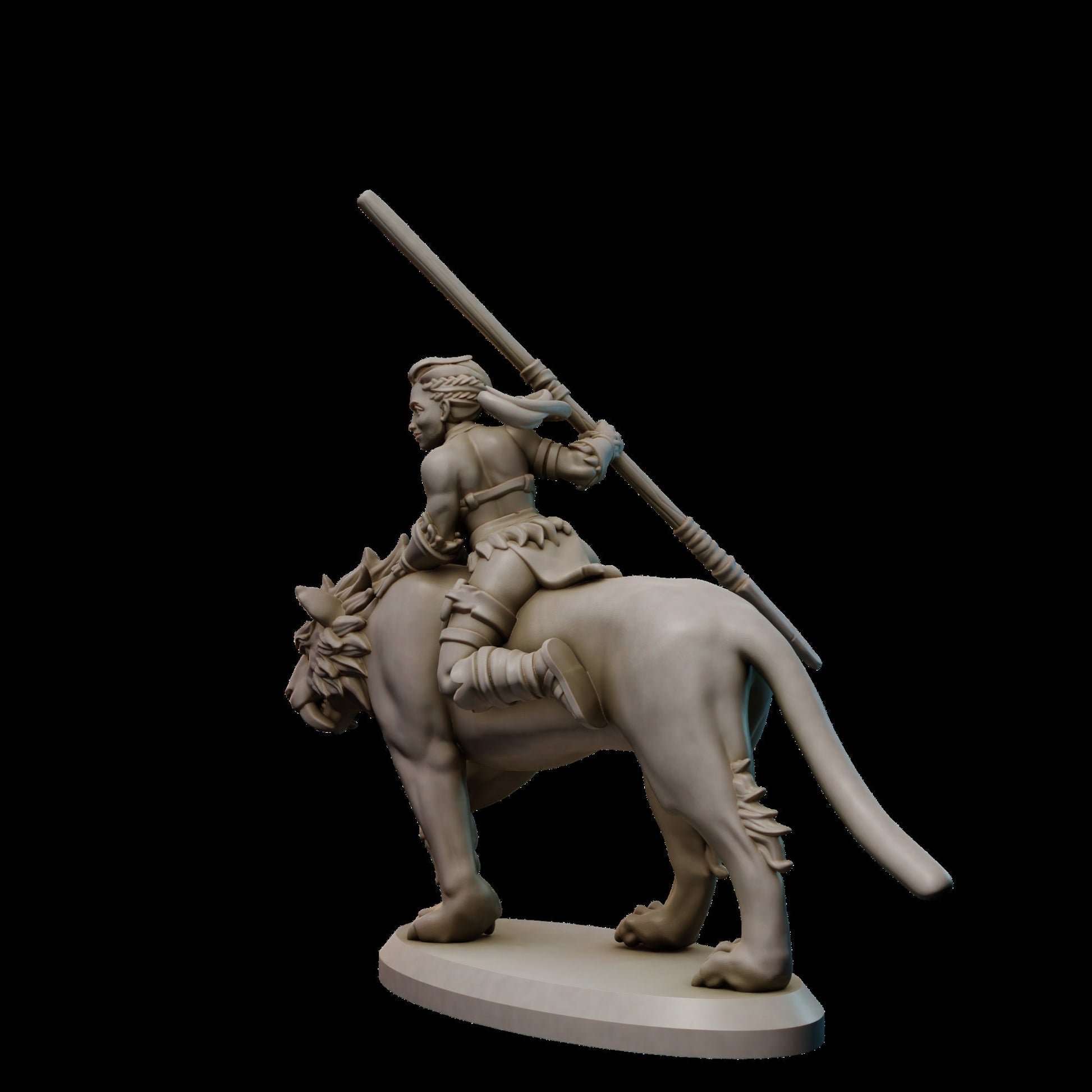 Female Amazon Rider Miniature | Tabletop RPG Miniature | Galaad Miniatures | Roleplaying 3D Printed Fantasy Mini - 3DPrintDen