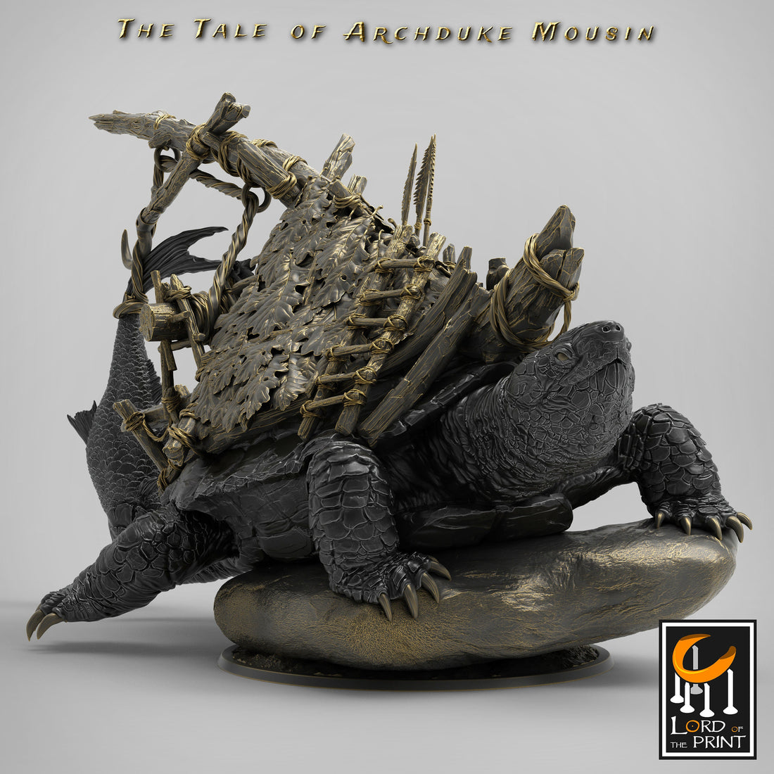 Giant Turtle Miniature | Tabletop RPG Miniature | Rescale Miniature | Roleplaying 3D Printed Fantasy Mini - 3DPrintDen