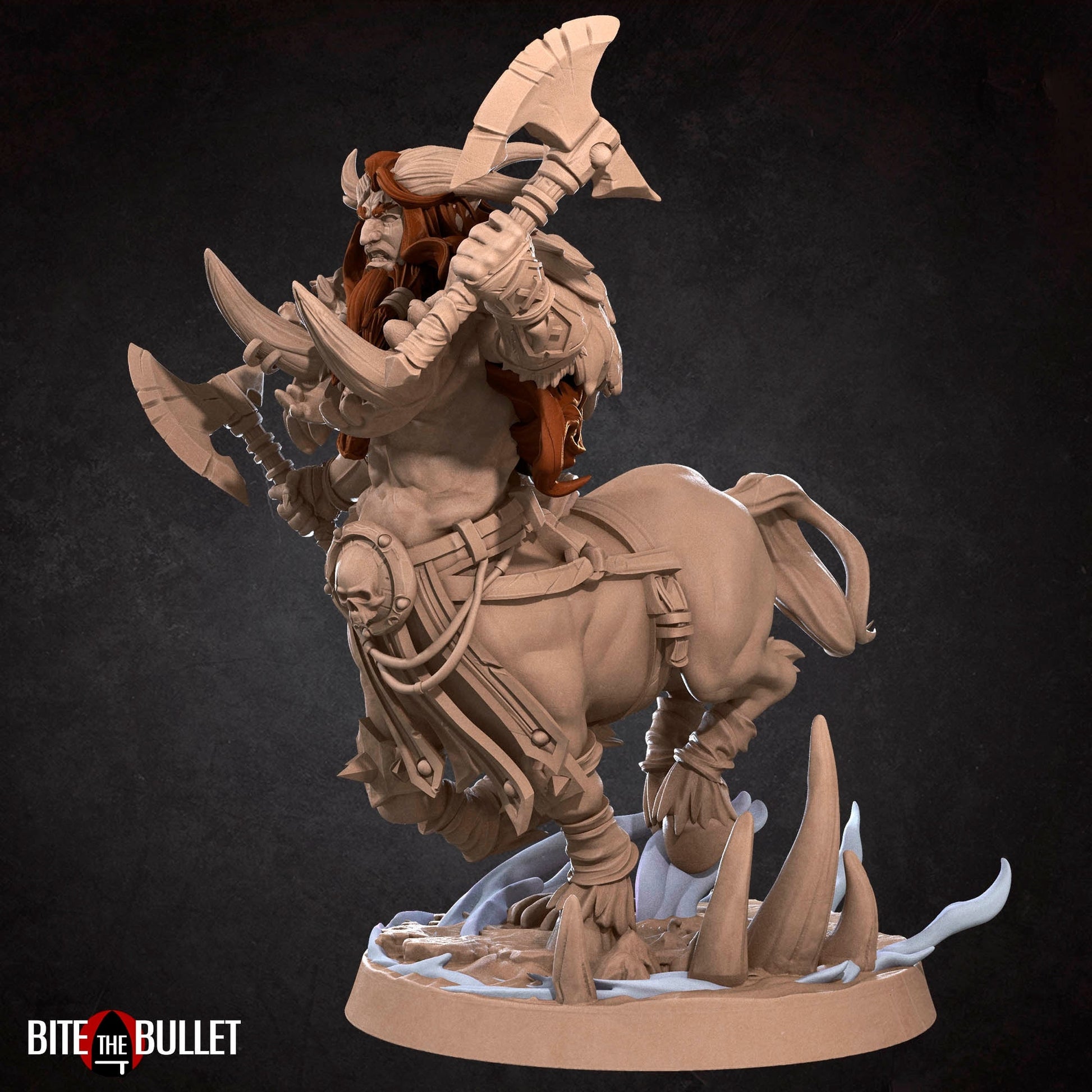 Centaur Barbarian Miniature | Tabletop RPG Miniature | Bite the Bullet | Roleplaying 3D Printed Fantasy Mini - 3DPrintDen