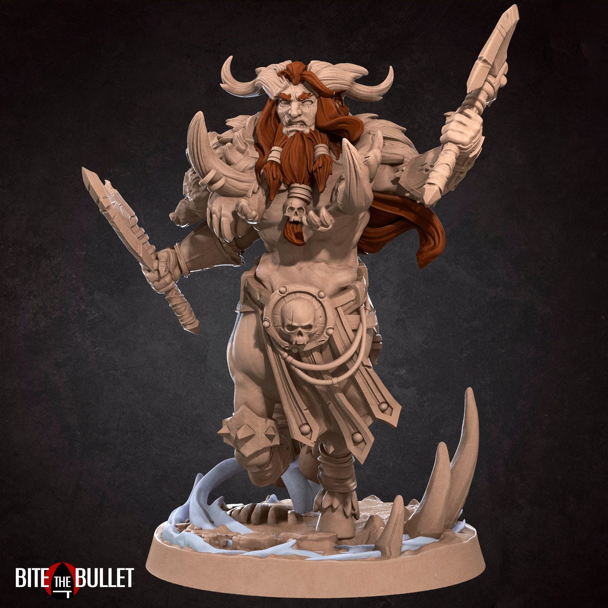 Centaur Barbarian Miniature | Tabletop RPG Miniature | Bite the Bullet | Roleplaying 3D Printed Fantasy Mini - 3DPrintDen