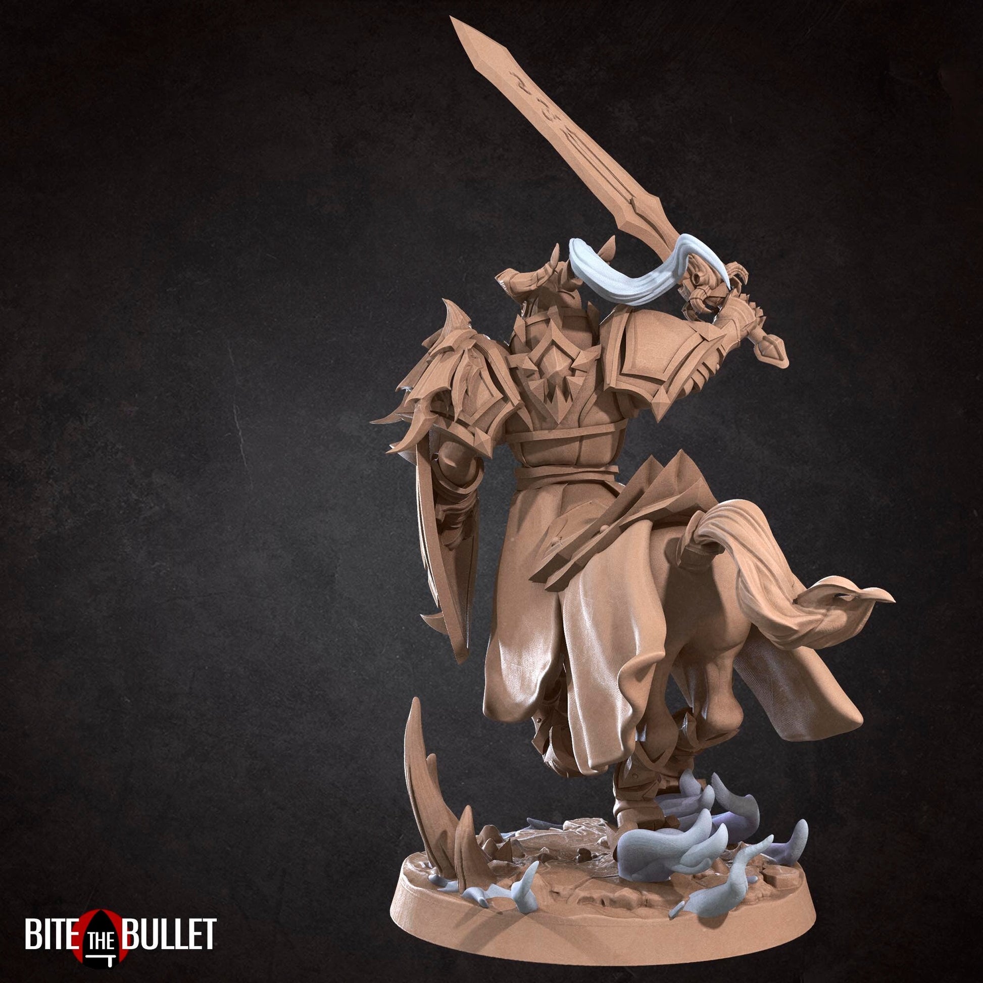 Centaur Knight Miniature | Tabletop RPG Miniature | Bite the Bullet | Roleplaying 3D Printed Fantasy Mini - 3DPrintDen