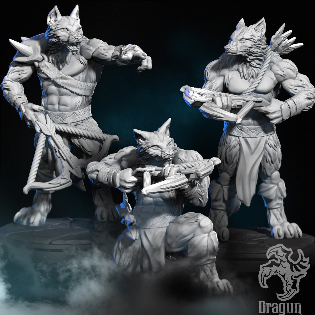 Wolfman Ranger Miniature | Dragun Studios | Tabletop RPG Miniature | Roleplaying 3D Printed Fantasy Mini - 3DPrintDen