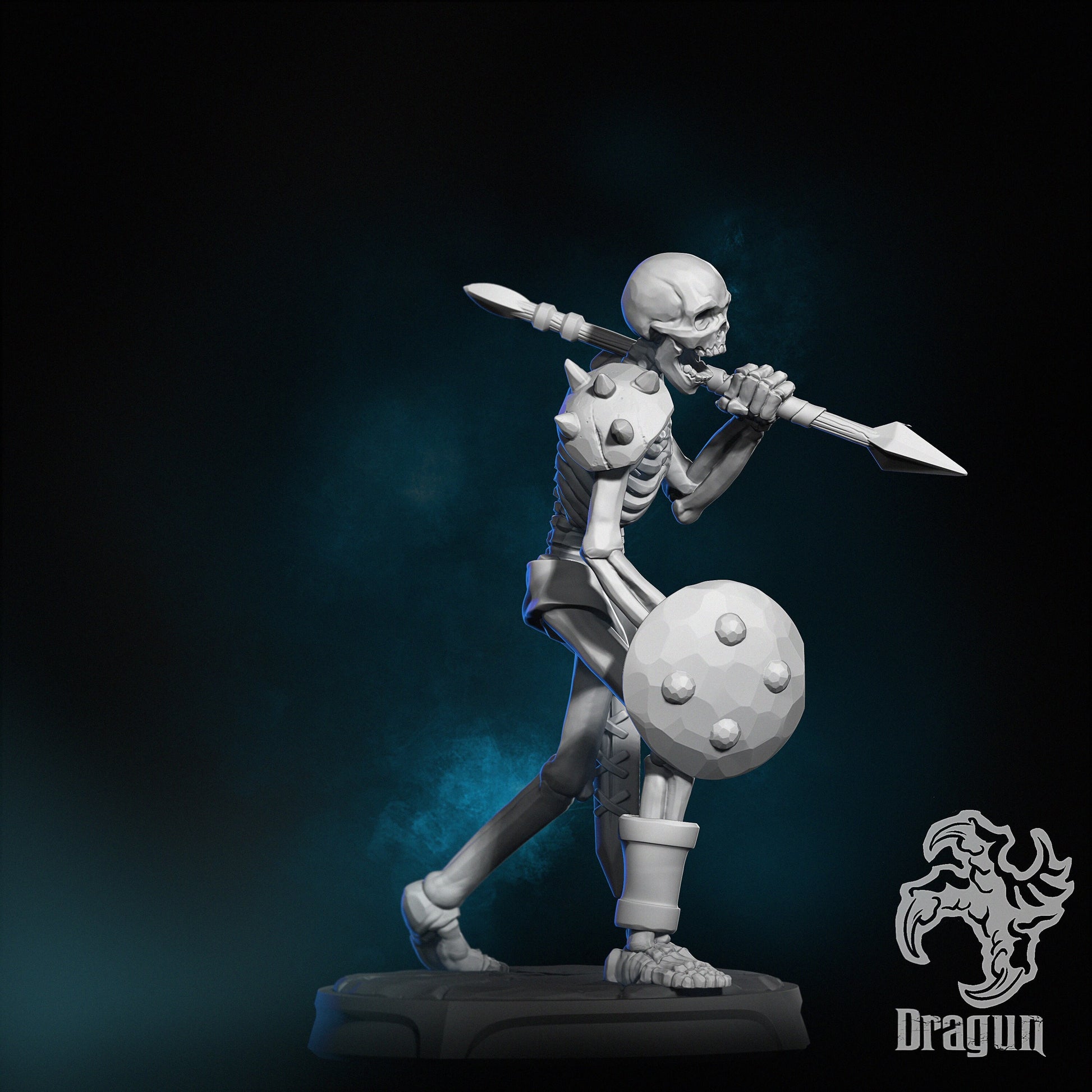 Skeleton Warrior Miniature | Dragun Studios | Tabletop RPG Miniature | Roleplaying 3D Printed Fantasy Mini - 3DPrintDen