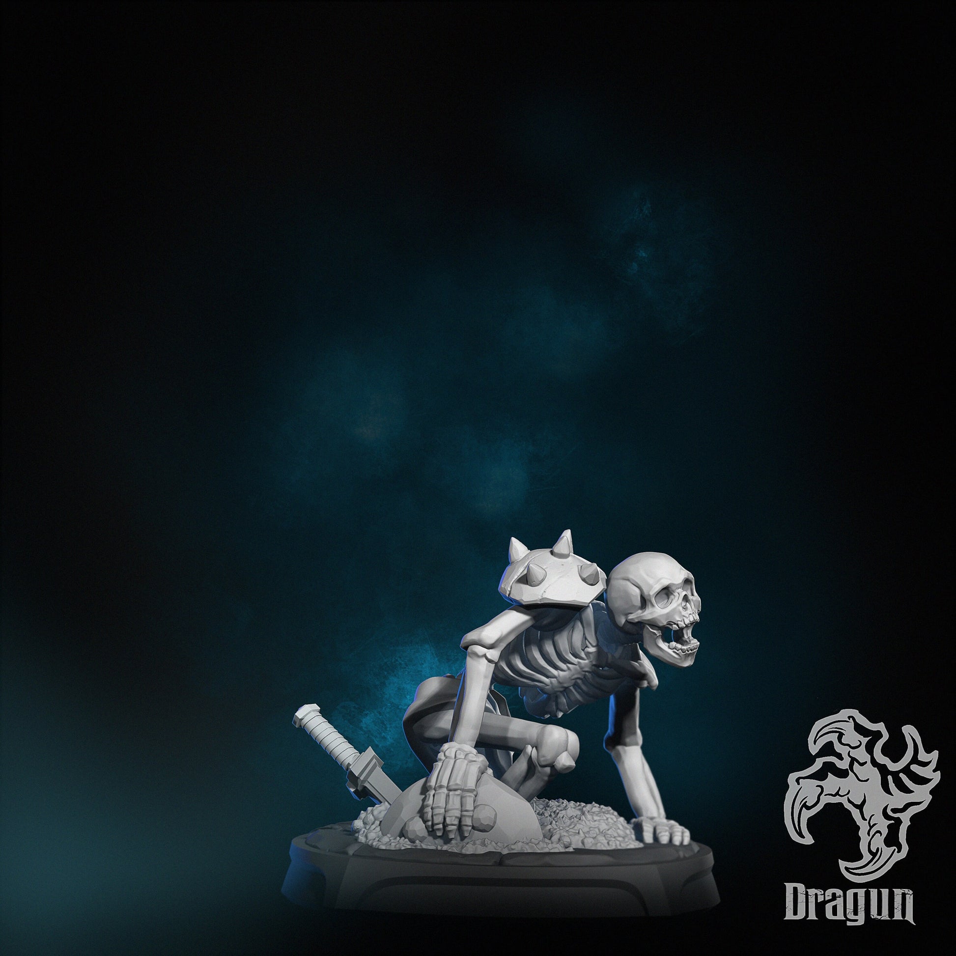 Skeleton Warrior Miniature | Dragun Studios | Tabletop RPG Miniature | Roleplaying 3D Printed Fantasy Mini - 3DPrintDen