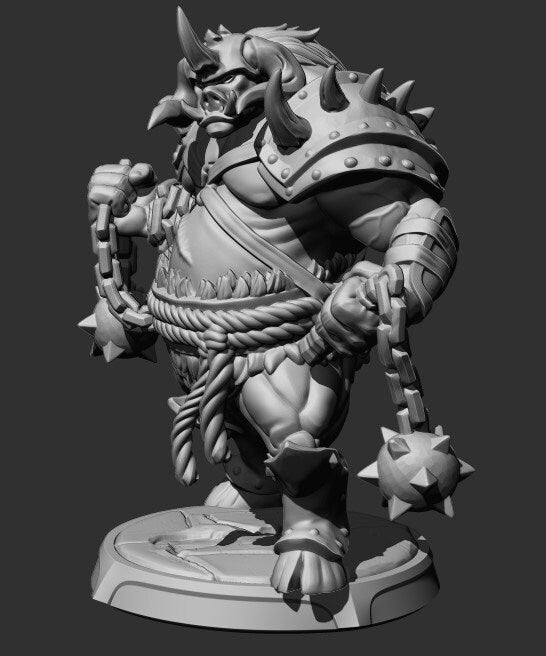 Orc Leader Miniature | Dragun Studios | Tabletop RPG Miniature | Roleplaying 3D Printed Fantasy Mini - 3DPrintDen