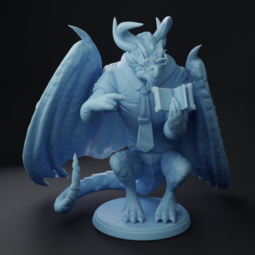 Dragon Professor Miniature | Twin Goddess Miniatures | Tabletop RPG Miniature | Roleplaying 3D Printed Fantasy Mini - 3DPrintDen