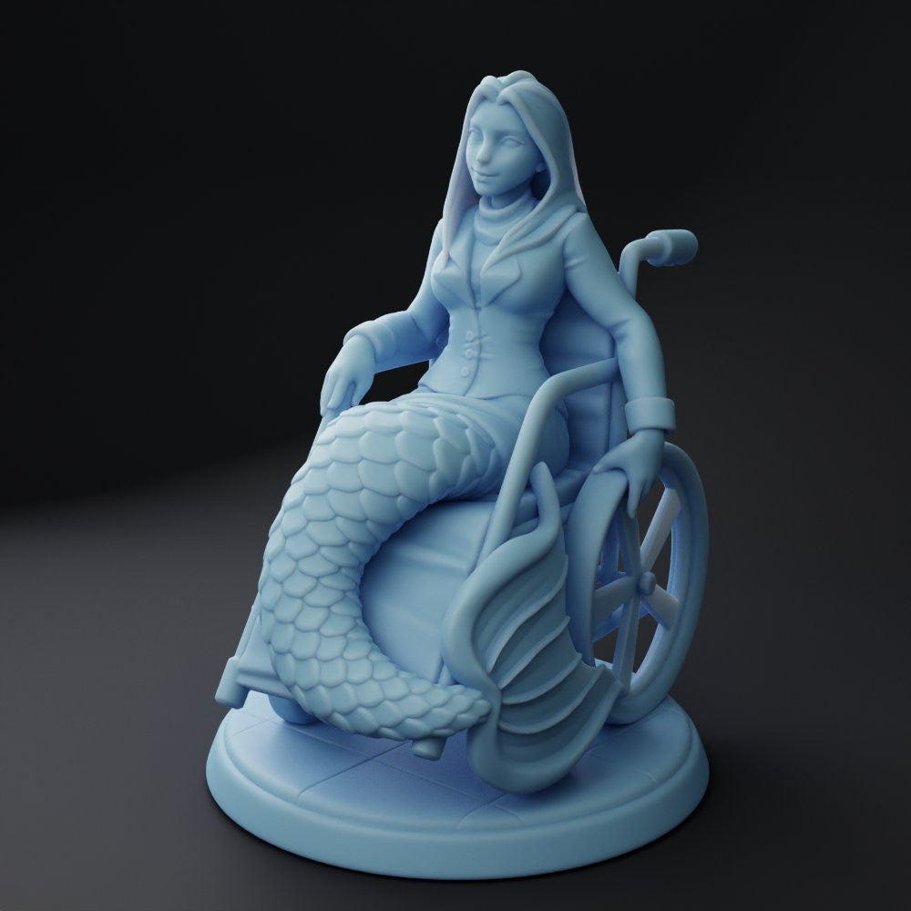 Mermaid Professor Miniature | Twin Goddess Miniatures | Tabletop RPG Miniature | Roleplaying 3D Printed Fantasy Mini - 3DPrintDen