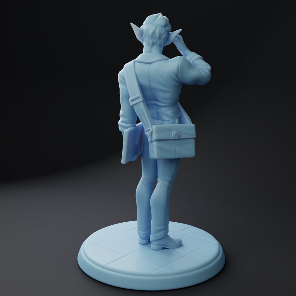 Elf Programmer Student Miniature | Twin Goddess Miniatures | Tabletop RPG Miniature | Roleplaying 3D Printed Fantasy Mini - 3DPrintDen