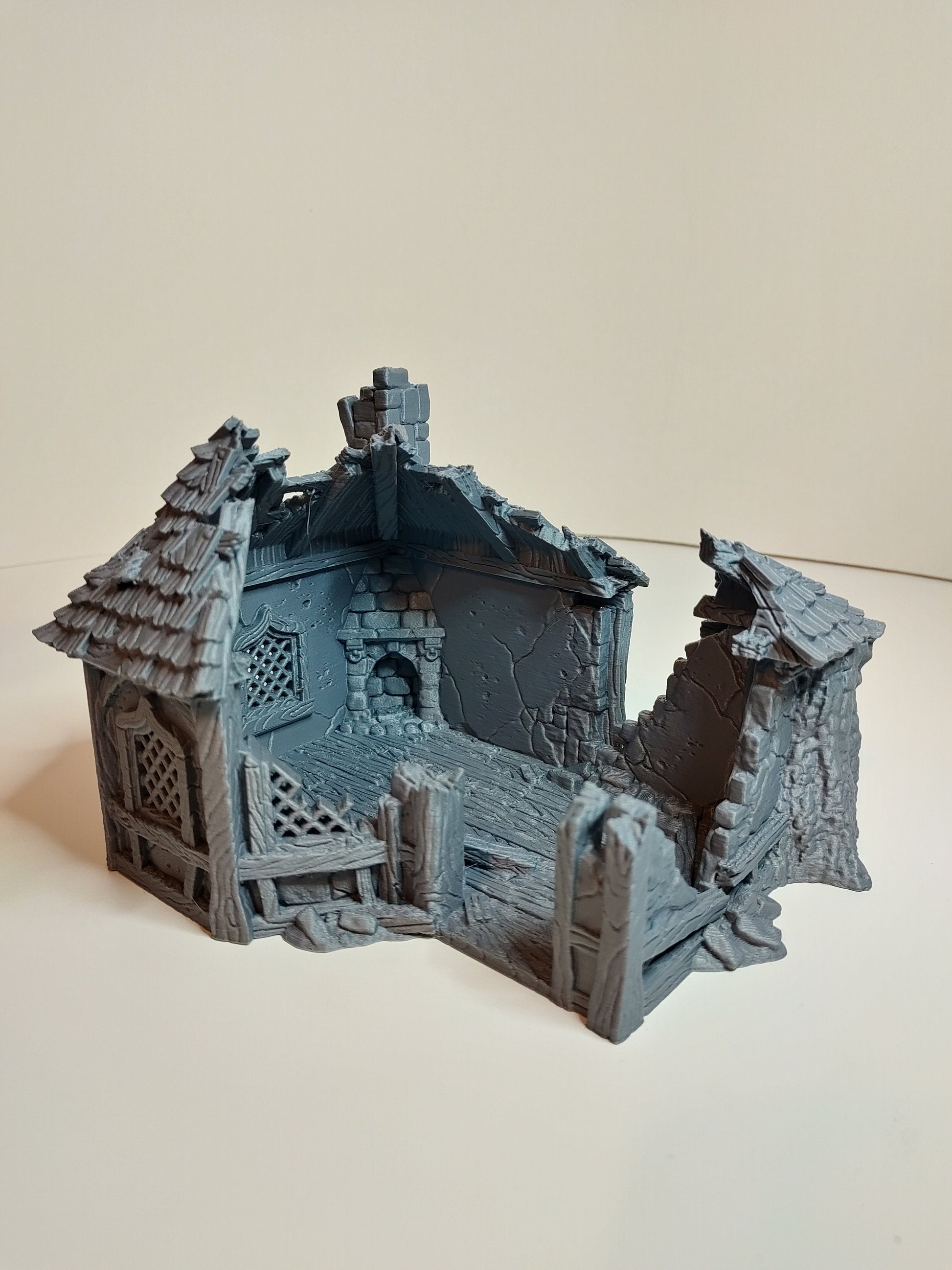 Ruined Alchemist House Medieval Cottage | Roleplaying 3D Printed Fantasy Scenery | Black Scrolls Games | Miniature Building Terrain TTRPG - 3DPrintDen